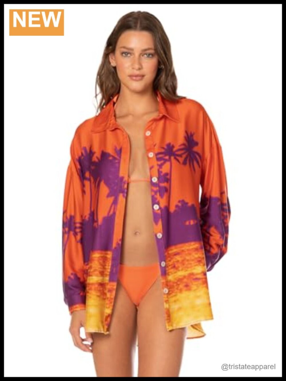 Womens Beach Cover Up Long Sleeve Button Down Viscose Shirt
